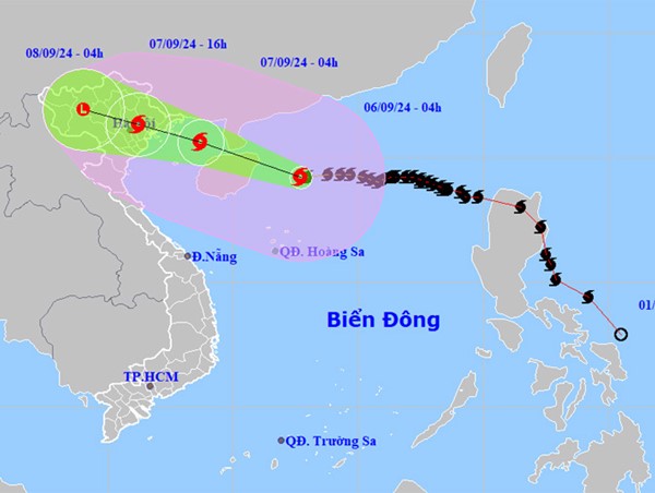 Siêu bão số 3 cách Quảng Ninh khoảng 620km, Hà Nội hôm nay mưa dông