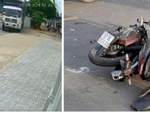 Xe máy chạy ngược chiều tốc độ cao, lấn làn tông xe tải, 2 thanh niên thương vong
