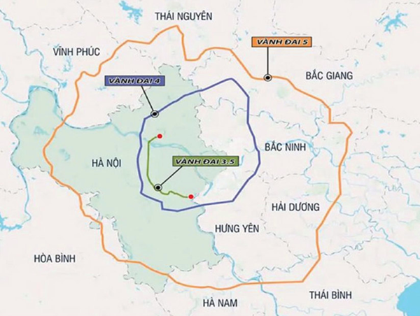 Vành đai 5 sẽ giúp mở rộng gấp đôi tầm ảnh hưởng trực tiếp của Hà Nội