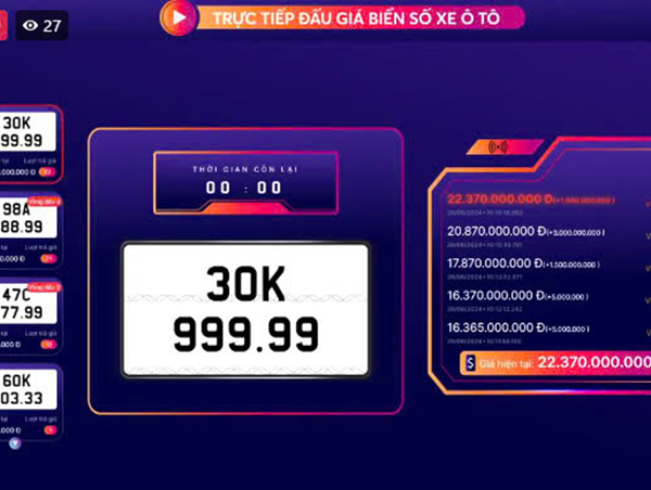 Biển số xe "siêu hot" 30K-999.99 chính thức có chủ