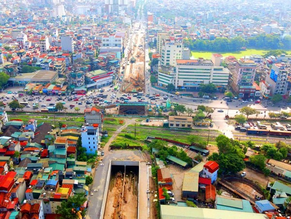 Hình ảnh hầm chui Kim Đồng đi dưới đường sắt sau 2 năm thi công