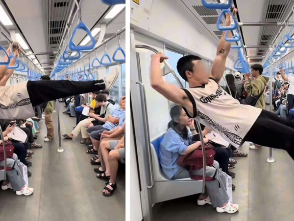 Đề nghị công an xác minh, xử lý thanh niên đu xà trên metro số 1
