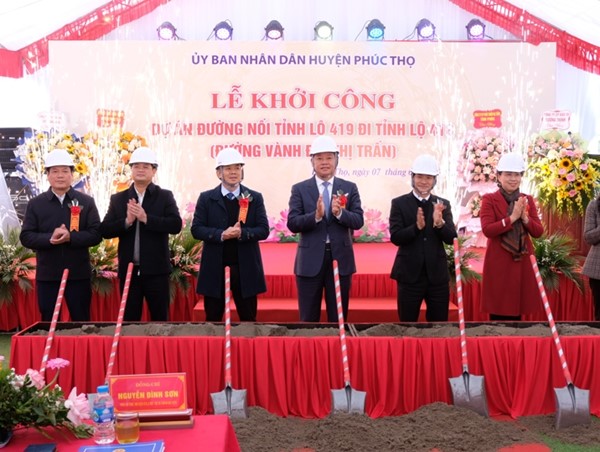 Huyện Phúc Thọ khởi công tuyến đường nối hai Tỉnh lộ 418 và 419
