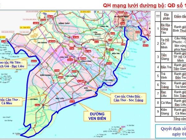 Ba phương án xây dựng tuyến đường ven biển phía Nam TP Hồ Chí Minh