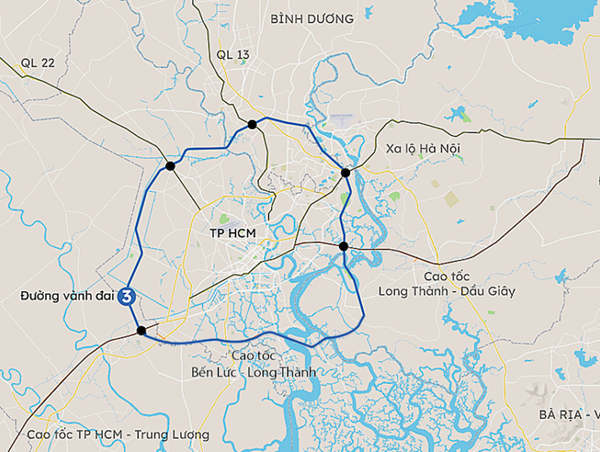 Thành phố Hồ Chí Minh bảo đảm đủ cát đắp nền đường vành đai 3