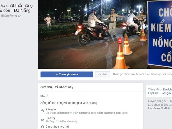 Xử phạt hội nhóm báo chốt kiểm tra nồng độ cồn