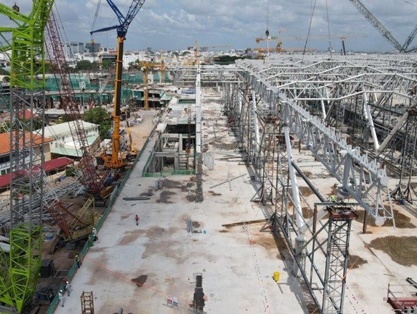 Nhà ga hành khách T3 Tân Sơn Nhất đẩy nhanh tiến độ thi công