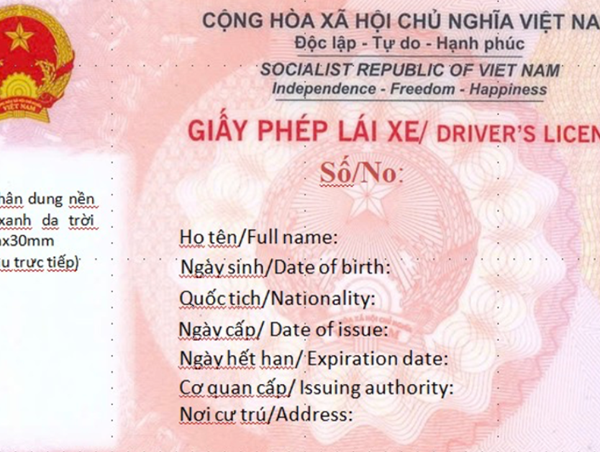 Hình ảnh giấy phép lái xe mới do Bộ Công an cấp từ tháng 3/2025