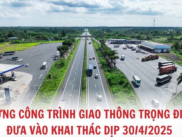 Những công trình giao thông trọng điểm đưa vào khai thác dịp 30/4/2025