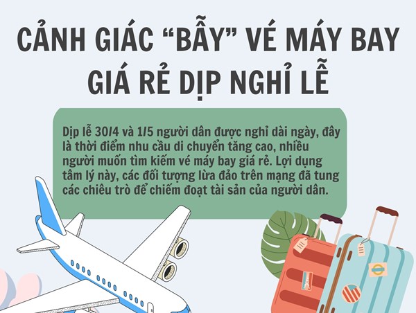 Cảnh giác “bẫy” vé máy bay giá rẻ dịp nghỉ lễ
