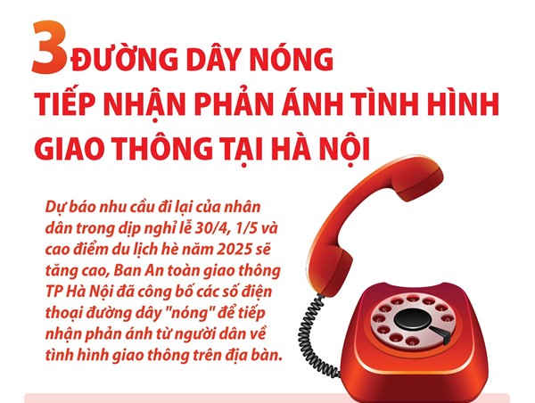 3 đường dây nóng tiếp nhận phản ánh tình hình giao thông tại Hà Nội