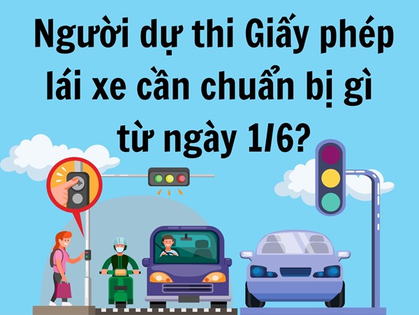 Người dự thi Giấy phép lái xe cần chuẩn bị gì từ ngày 1/6?