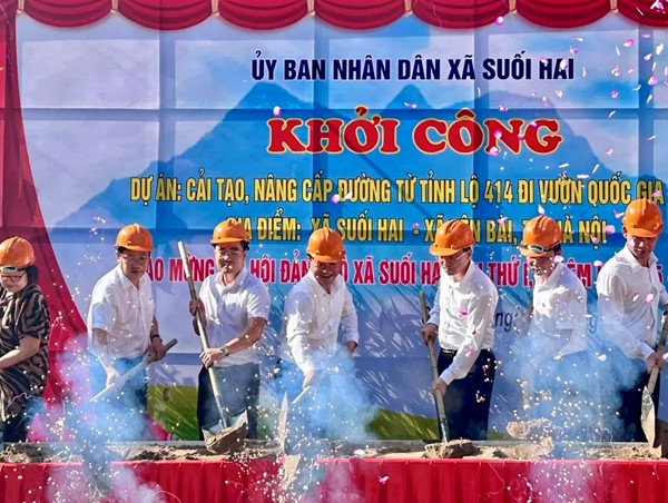 Khởi công dự án cải tạo, nâng cấp đường Tỉnh lộ 414 đi Vườn quốc gia Ba Vì