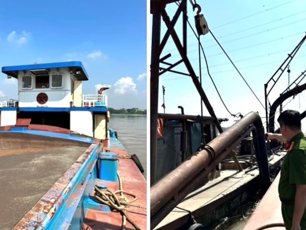 Hà Nội: Bắt giữ tàu khai thác cát trái phép trên sông Hồng