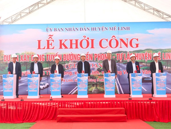 Khởi công tuyến đường gần 800 tỷ đồng ở huyện Mê Linh