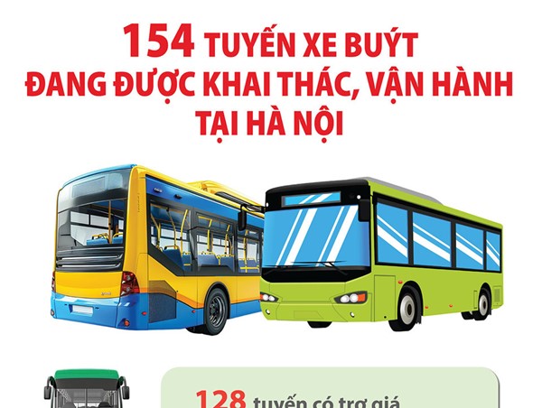 Hà Nội: 154 tuyến xe buýt đang được khai thác, vận hành