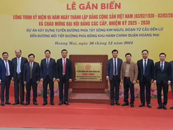 Quận Hoàng Mai khánh thành dự án tuyến đường phía Tây sông Kim Ngưu