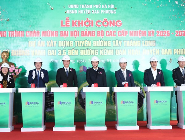 Huyện Đan Phượng khởi công xây dựng tuyến đường Tây Thăng Long