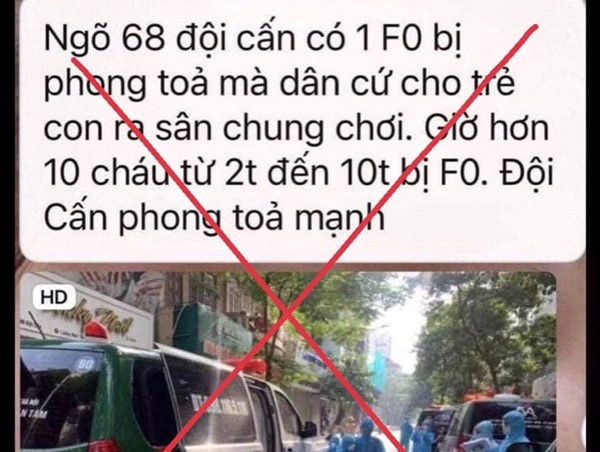 Thông tin 10 trẻ ở Đội Cấn mắc COVID-19 là giả