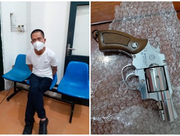 Hà Nội: Không đội MBH, CSGT kiểm tra phát hiện người đàn ông tàng trữ súng