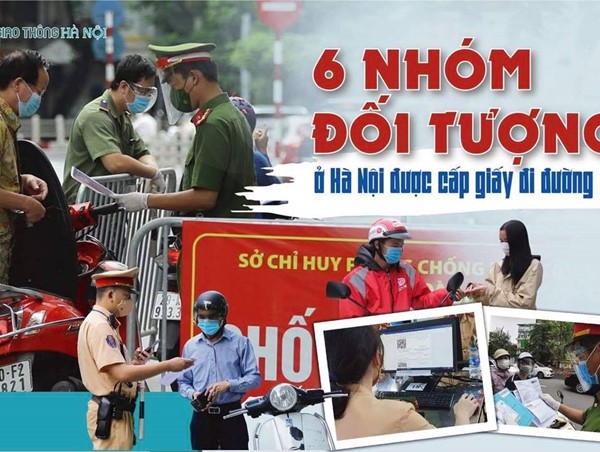 [INFOGRAPHIC] 6 nhóm đối tượng ở Hà Nội được cấp giấy đi đường
