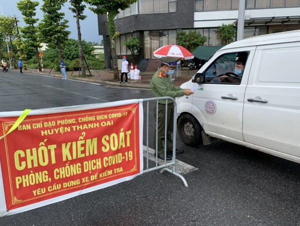 Huyện Thanh Oai lập 3 chốt kiểm soát liên ngành phòng, chống dịch
