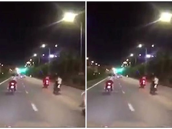 [Clip] Phẫn nộ nhóm thanh niên lái xe máy đánh võng, trêu người đi đường trên làn ô tô