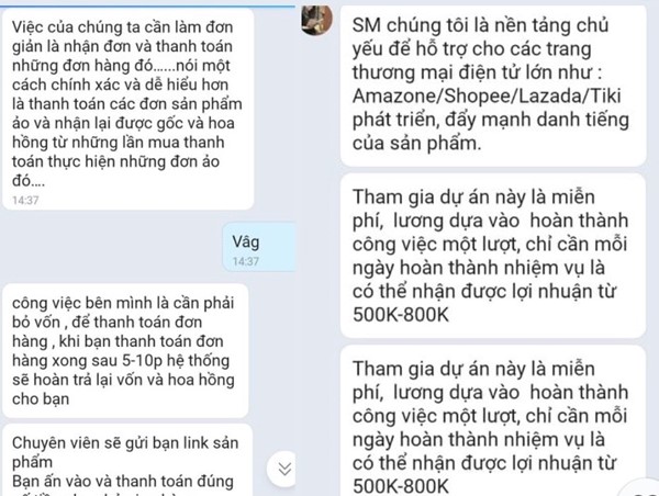 Cảnh giác chiêu lừa tuyển cộng tác viên bán hàng online