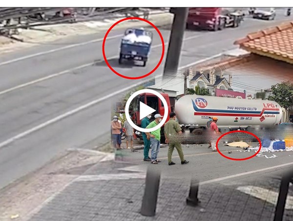 [Clip]: Xe 3 gác lấn làn tông trực diện xe bồn, 1 người chết, 1 người cấp cứu 