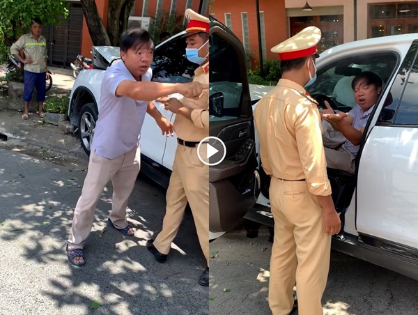 [Clip]: Mất kiểm soát, tài xế đâm vào người đi xe máy, còn chống lại lực lượng chức năng