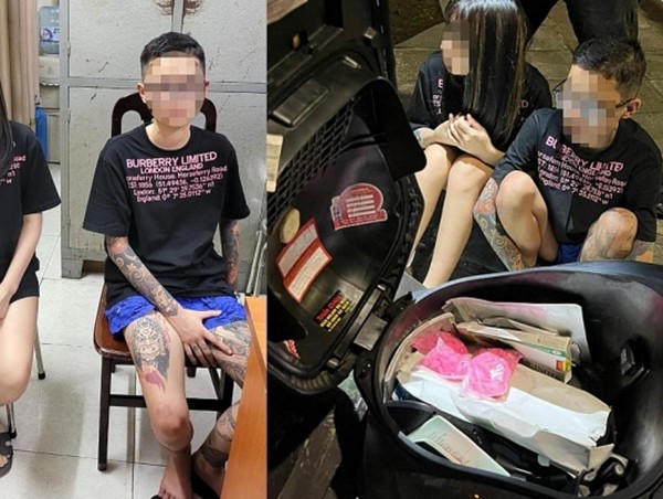 Kiểm tra người đàn ông đi xe máy có biểu hiện nghi vấn, lộ ra "hàng cấm"