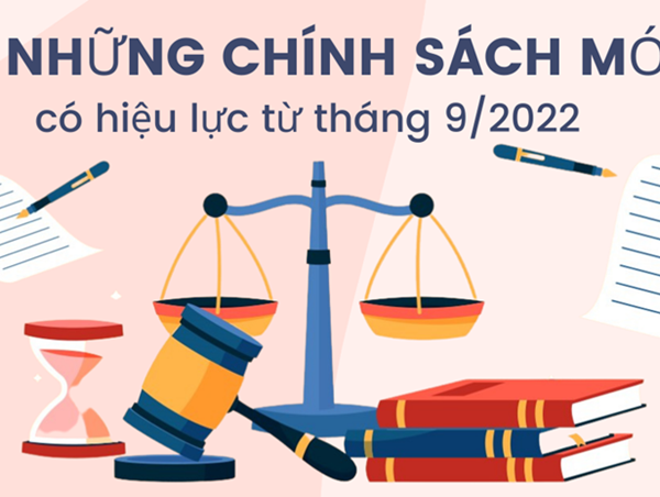 Một số chính sách nổi bật có hiệu lực từ tháng 9/2022