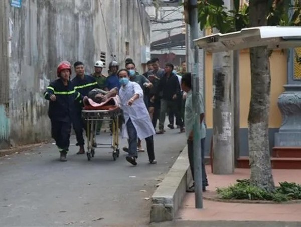 Sập giàn giáo ở thành phố Bắc Ninh, 2 người thương vong