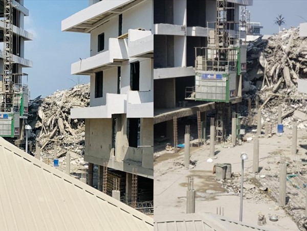 Sập nhà 3 tầng đang xây, nhiều công nhân mắc kẹt