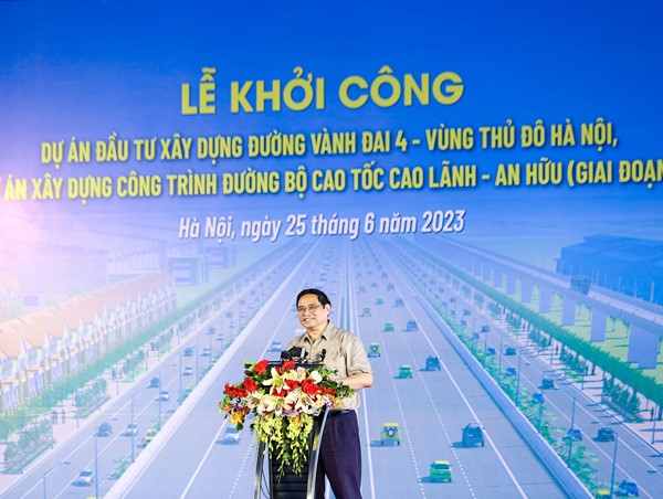 Toàn cảnh lễ khởi công Dự án đường Vành đai 4 - Vùng Thủ đô tại Hà Nội