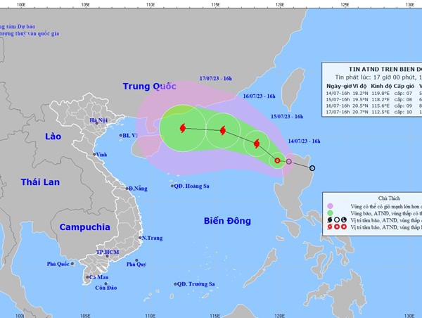Áp thấp nhiệt đới đã vào Biển Đông, có khả năng mạnh lên thành bão số 1 