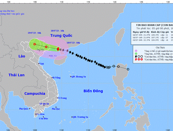 Bão số 1 giật cấp 14, cách Móng Cái khoảng 140km