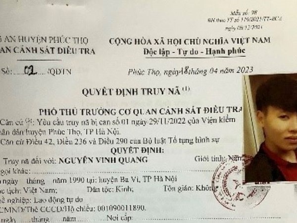 Truy nã đối tượng dùng hung khí chém người do mâu thuẫn khi chơi game