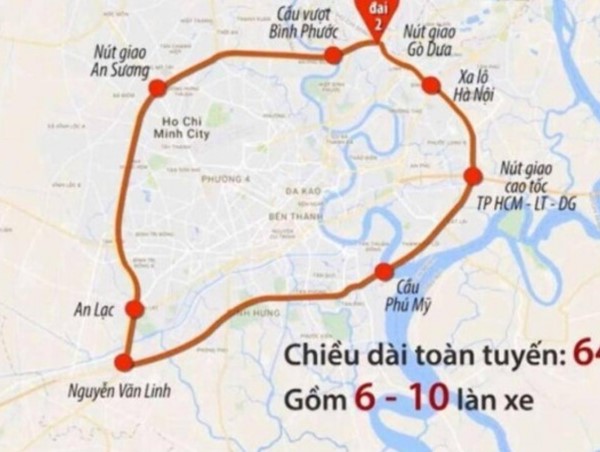TP Hồ Chí Minh đề xuất chi gần 10.000 tỷ đồng đầu tư đoạn Vành đai 2 từ cầu Phú Hữu đến đường Võ Nguyên Giáp
