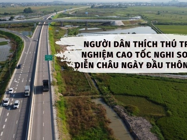 Người dân thích thú trải nghiệm cao tốc Nghi Sơn-Diễn Châu ngày đầu thông xe