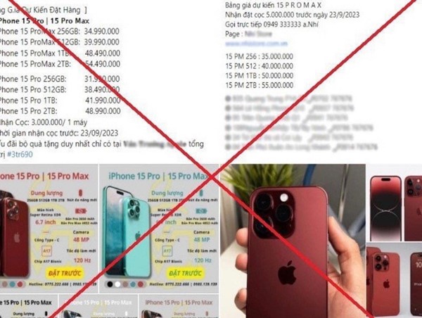 Cảnh giác khi đặt cọc điện thoại iPhone 15 mới 