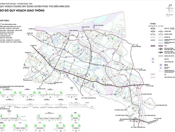 Phê duyệt chỉ giới đường đỏ tuyến đường rộng 24m tại huyện Phúc Thọ