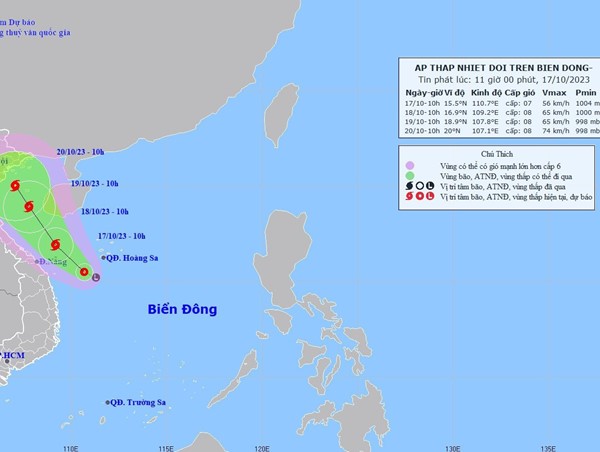 Chủ động ứng phó áp thấp nhiệt đới có thể mạnh thành bão