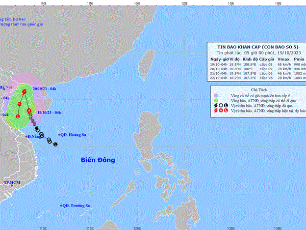Thời tiết ngày 19/10: Bão số 5 có khả năng mạnh thêm, miền Bắc đón không khí lạnh