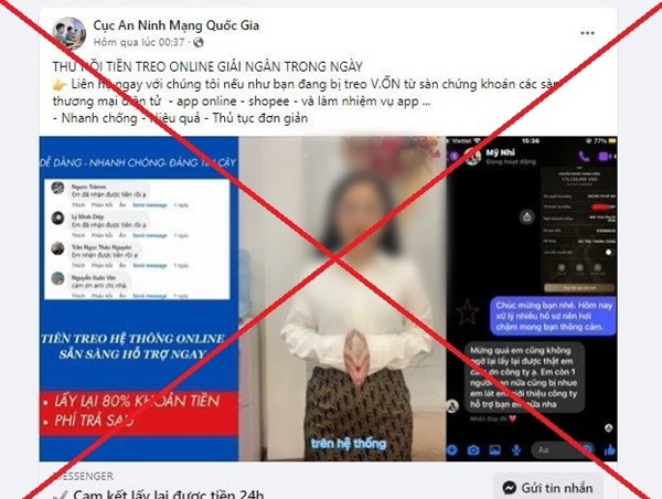 Cảnh báo giả danh Cục an ninh mạng hỗ trợ lấy lại tiền lừa đảo