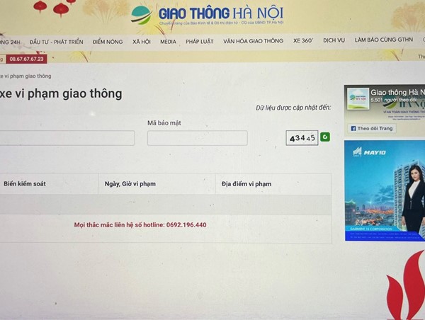 Hà Nội: Danh sách ô tô bị phạt nguội tháng 12/2023