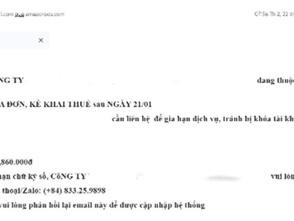 Lộ diện hình thức lừa đảo mới: Thông báo dịch vụ chữ ký số hết hạn