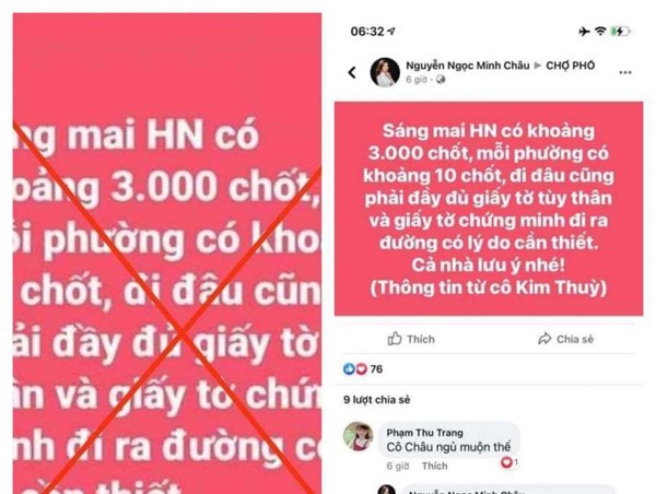 Bác bỏ thông tin Hà Nội lập 3.000 chốt kiểm soát