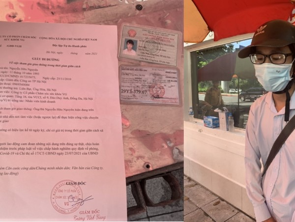 Thanh niên tự làm giấy đi đường để thông chốt