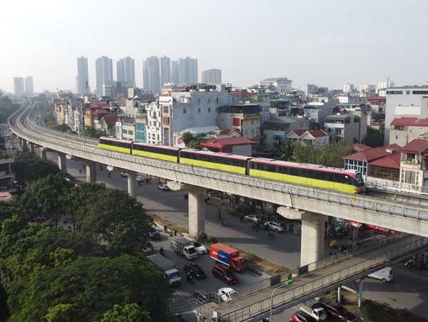Hoàn thành chạy thử đoạn tuyến trên cao đường sắt Nhổn – ga Hà Nội